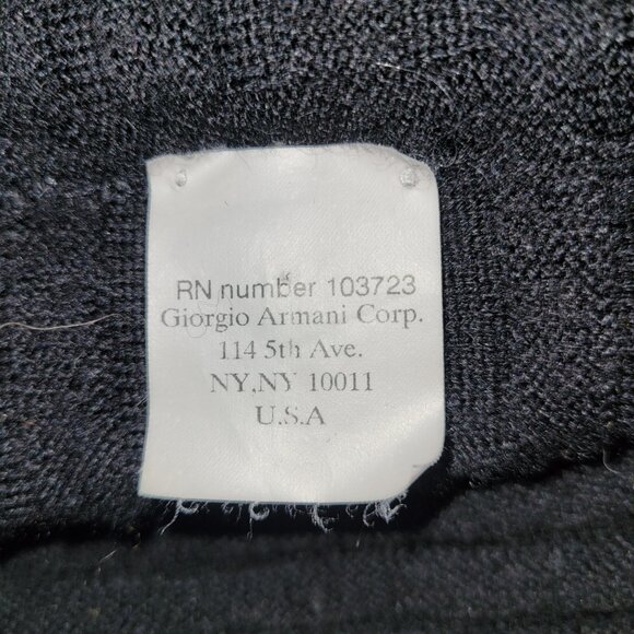 Vintage Giorgio Armani Black Wool Sweater with Ribbed Waist Size EU 40 - Picture 3 of 5